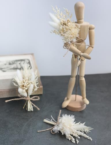 Mini Dried Flower Bouquet Set 12 Pcs White