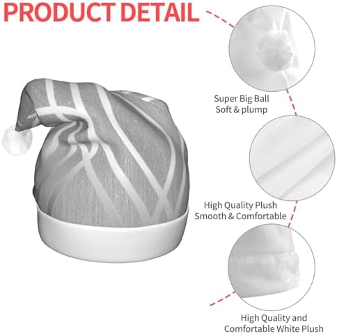 Silver Geometric Print LED Christmas Hat for Adults