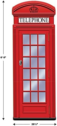 Beistle Red Phone Booth Photo Prop Stand Up