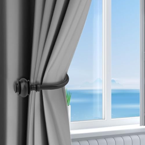 Curtain Holdbacks 4 Pack Black Wall Mounted Hooks