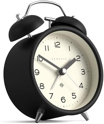 NEWGATE Charlie Bell Echo Alarm Clock Modern Retro Design Black
