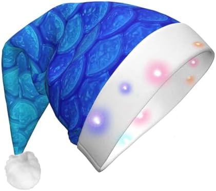 Qin And Zheng Ocean Blue Mermaid Santa Hat With LED Lights