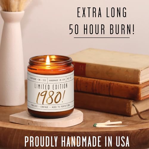 45th Birthday Candle - Limited Edition 1980 Soy Wax with Champagne on Ice