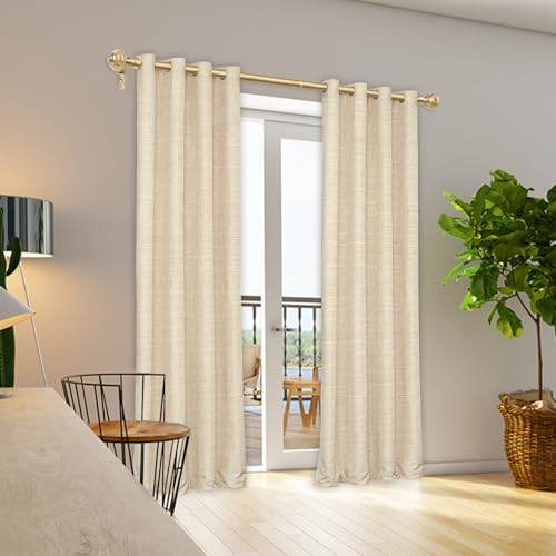 USFOOK 1 Inch Gold Curtain Rods 72-144 Inches Telescoping Single Rod