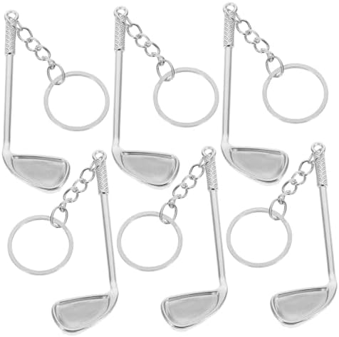 Healifty 6pc Golf Keychain Set Realistic Keyrings