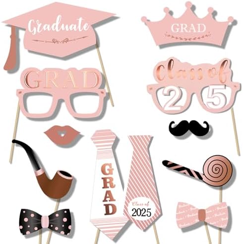 Konsait Rose Gold Graduation Photo Props 39 Count
