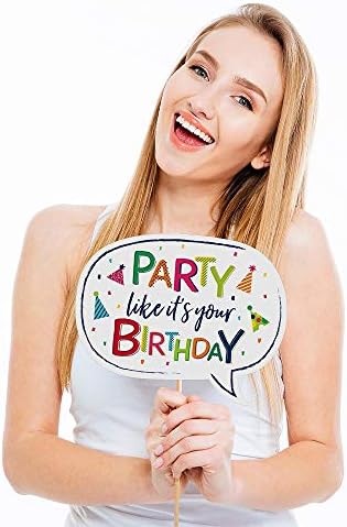 Big Dot of Happiness Birthday Photo Booth Props Kit 20 Count