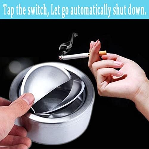 Nescope Windproof Stainless Steel Ashtray with Flip Top Lid