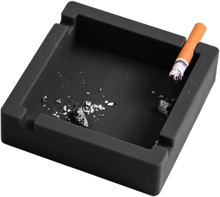2Pcs Cigar Ashtray Silicone Unbreakable Big with Dual Rest