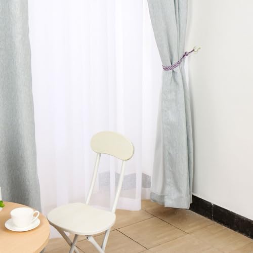 Uxcell 4Pcs Curtain Tiebacks with 4 Metal Hooks Black