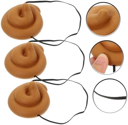 3pcs Simulation Poop Hat Prank Props for Adults and Kids