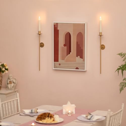 Sziqiqi Gold Wall Candle Sconces Set of 2