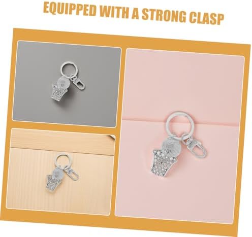 2Pcs Durable Basketball Keychain Pendant for Sports Fans