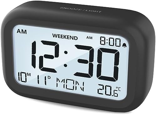 DOOMAY Digital Alarm Clock with LCD Display and Snooze