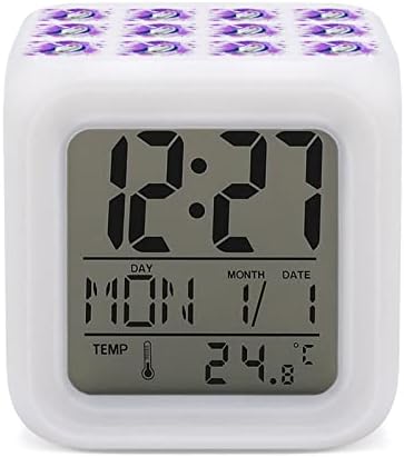Oyihfvs White Unicorn Digital Alarm Clock with LED Light