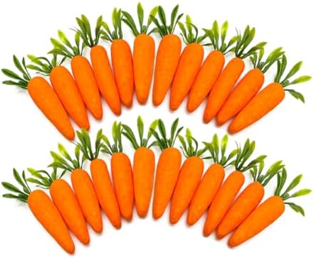 ArtBeauty 24pcs Artificial Carrots for Decor and Crafts