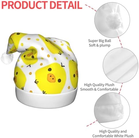 QINZHENG Yellow Chicken Santa Hat with LED Lights