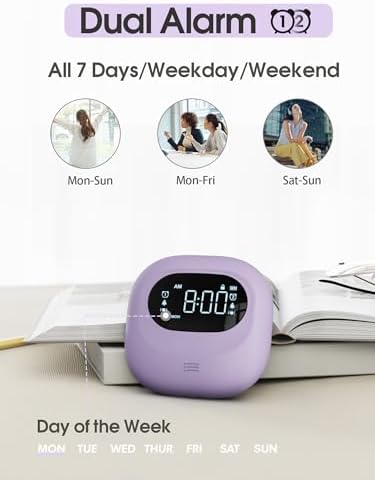 Roxicosly Super Strong Vibrating Alarm Clock for Heavy Sleepers