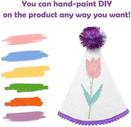 12 Pcs Reusable Felt Party Hats with Pom Poms