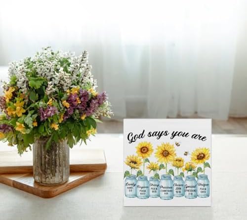 Inspirational Bible Verse Wooden Box Sign for Home Office
