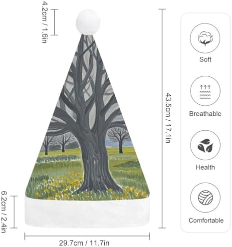 Santa Hat with Gray Tree Christmas Party Headwear