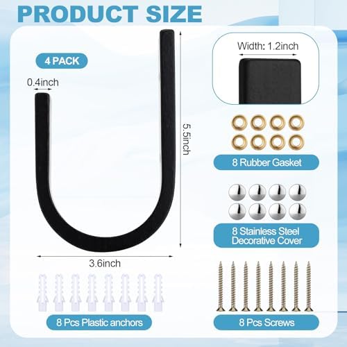 Kigley 4 Pcs Wood Curtain Tiebacks with Hooks
