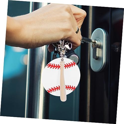 VALICLUD 2pcs Baseball Themed Durable Acrylic Keychains