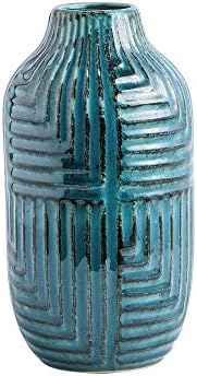 Hjn Ceramic Teal Vase 106 Height Modern Decor