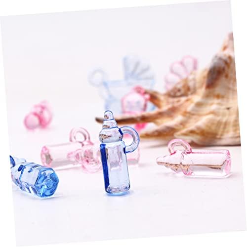 48pcs Transparent Milk Bottle Charms for Party Decor