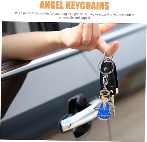 Merryhapy 6pcs Angel Keychain Set for Backpack and Wallet
