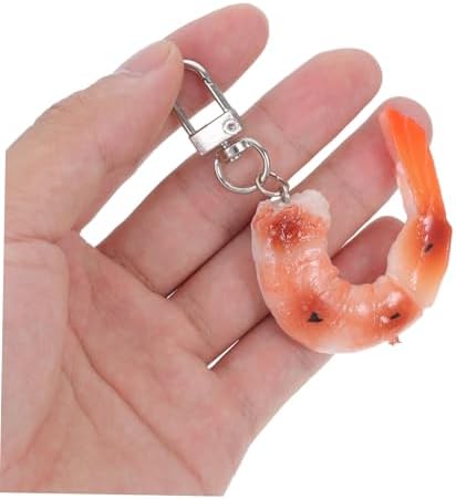 VALICLUD 4pcs Creative Imitation Shrimp Keychain Charms