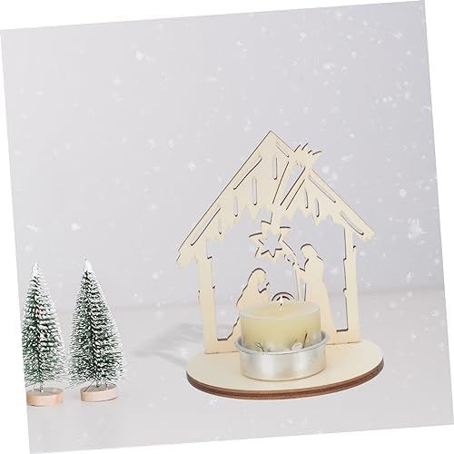 Mobestech 6pcs Wooden Candle Holders for Christmas Decor