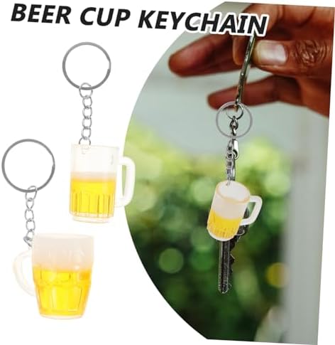PRETYZOOM 4pcs Beer Cup Keychain for Backpacks and Parties