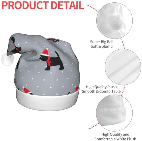 Cute Dogs Xmas Print Christmas Hat for Kids Adults Unisex