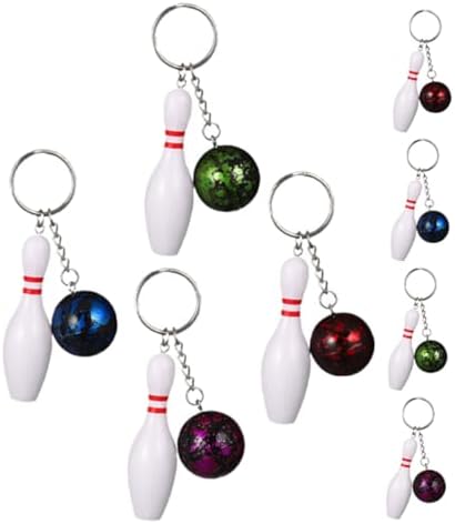 8pcs Bowling Keychains Sports Themed Keyring Packs for Parties
