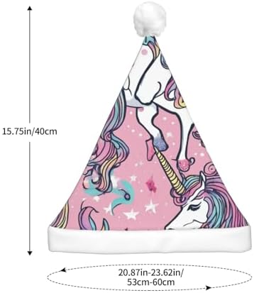 Unicorn Print Santa Hat with LED Lights for Adults
