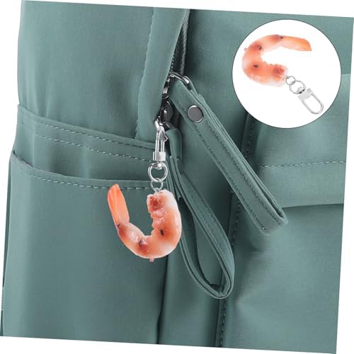 VALICLUD 4pcs Creative Imitation Shrimp Keychain Charms