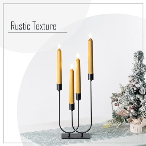 Smtyle Candelabra Fireplace Black Candlesticks Set of 4