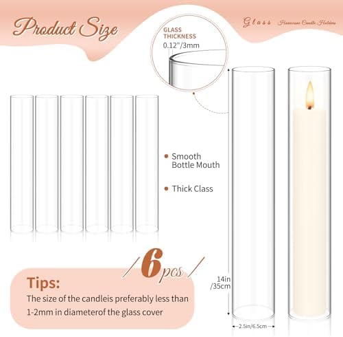 Showgeous 6 Piece Hurricane Candle Holder Set