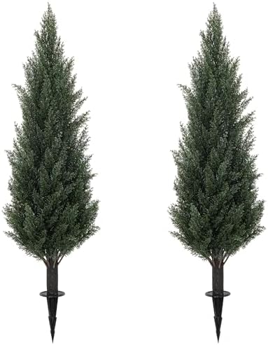 3FT Artificial Cypress Topiary Trees Set of 2 with Ground Spike