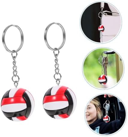 2pcs Volleyball Keychain Pendant for Backpacks and Gym Bags