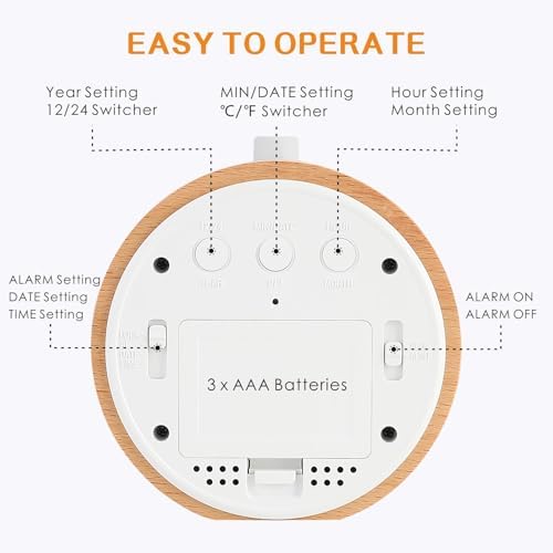Plumeet Wooden Digital Alarm Clock with Nightlight