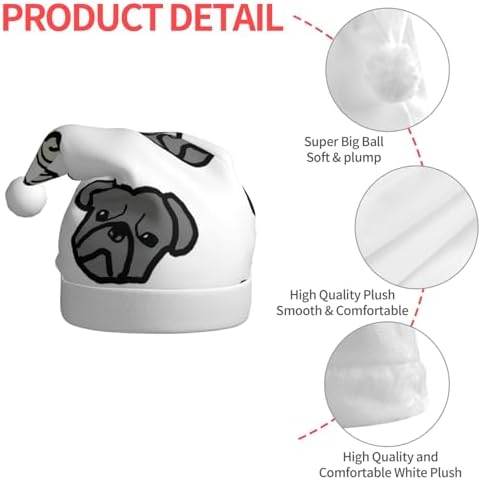 QINZHENG Personalized Santa Hat with Merican Dog Print
