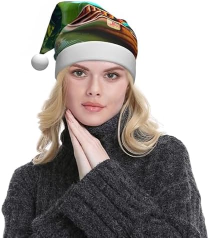 QinZheng Personalized Santa Hat with Lake Boats Canoes Park Print