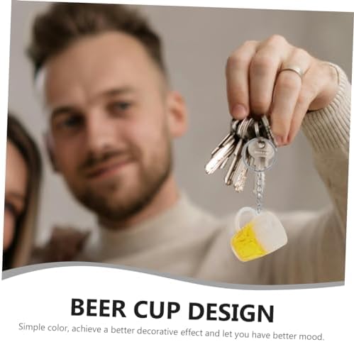PRETYZOOM 4pcs Beer Cup Keychain for Backpacks and Parties