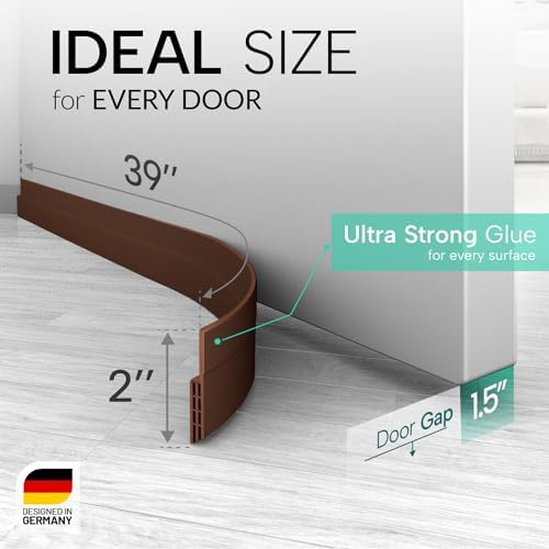 Vellure Door Draft Stopper - 2x39 Inch Brown Seal Strip