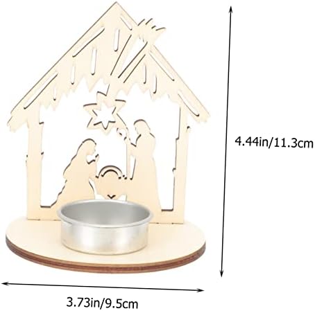 Mobestech 6pcs Wooden Candle Holders for Christmas Decor