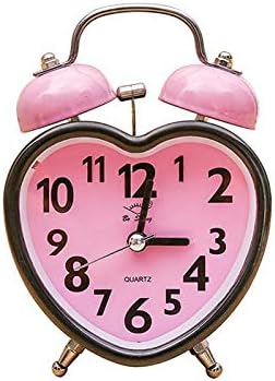 IIPOSAQQ Alarm Clock Heart Shape Double Bell with Nightlight