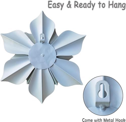 Rustic Metal Flower Wall Sculpture 125 Inch Green