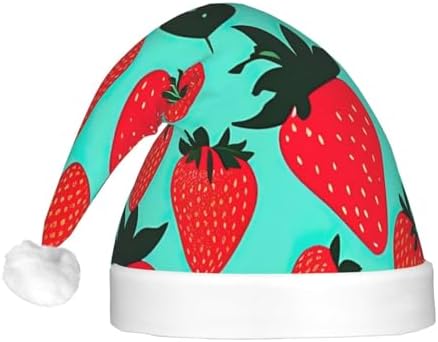 QINZHENG LED Light Up Strawberry Santa Hat for Adults Christmas Party Hat